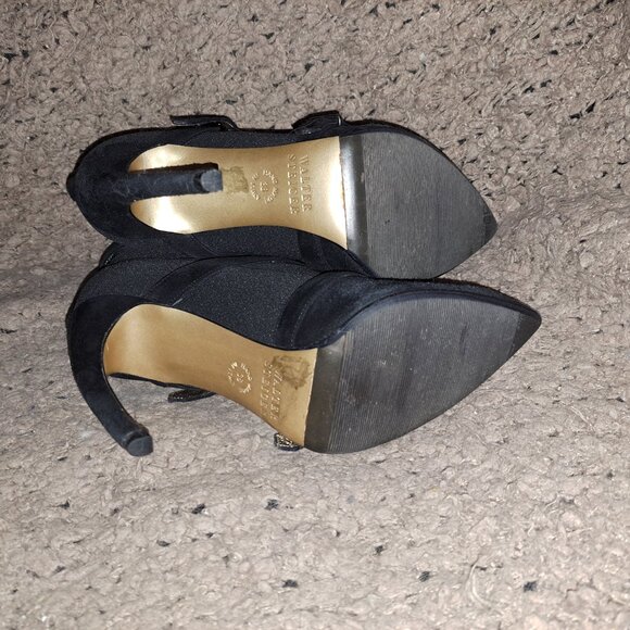 WALTER STEIGER- Stiletto Claw Heel-Bootie-Black Suede/Nylon-Sz 38-Excellent - Picture 8 of 8